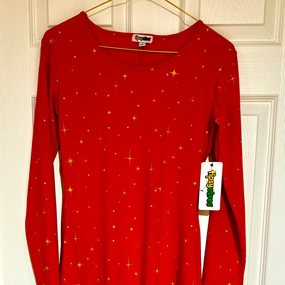Red holiday dress S